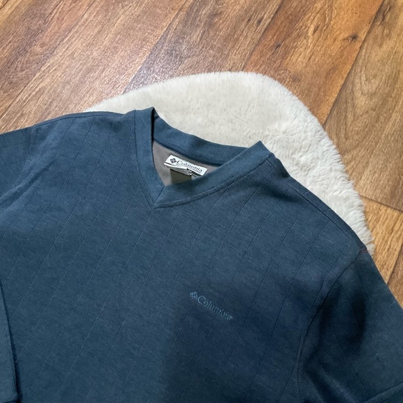 Columbia Sweater Men's V Neck Size XL Dusty Blue Knit - Picture 4 of 10